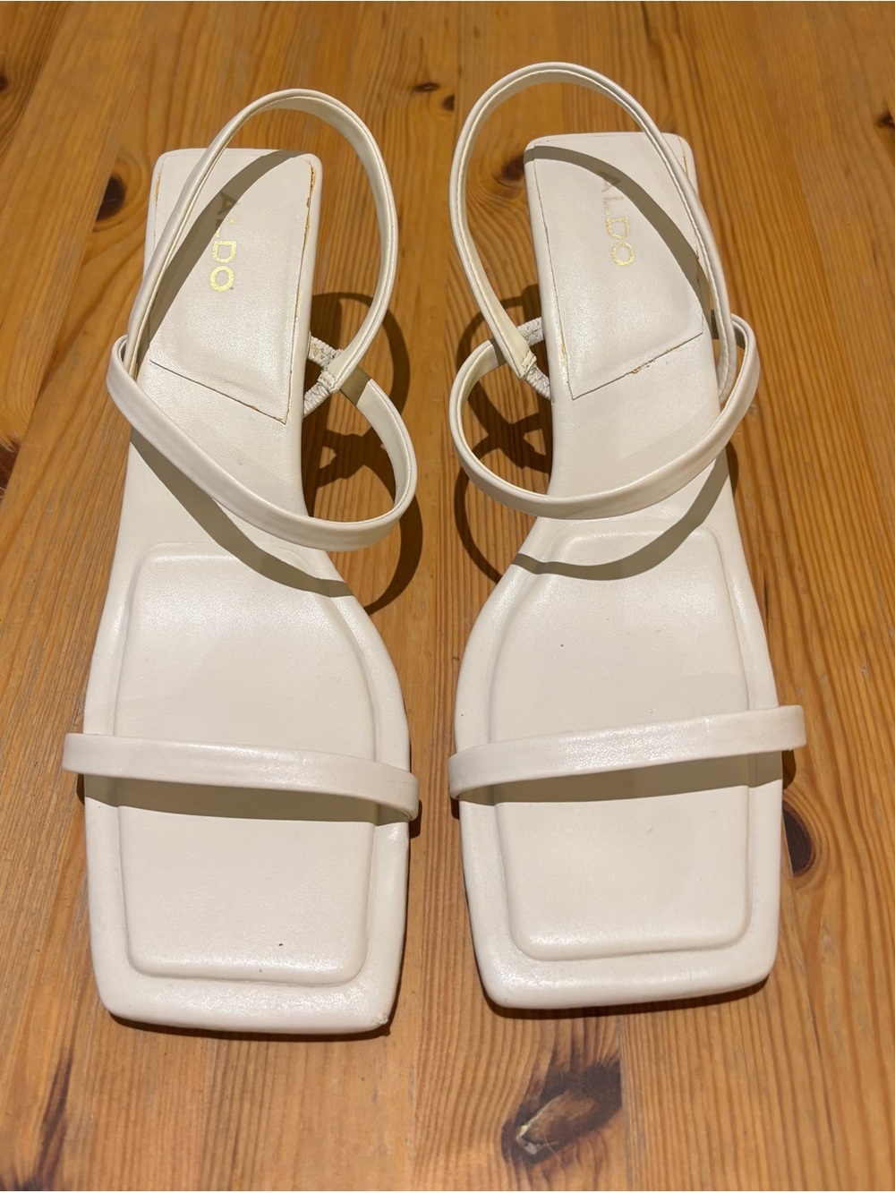 ALDO White  Square-Toe Strappy Sandals